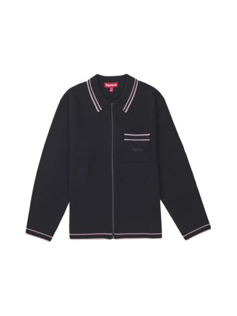 Supreme Zip Up Polo Sweater Black