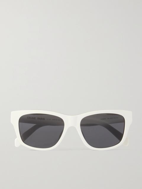 CELINE Monochroms square-frame acetate sunglasses Ivory