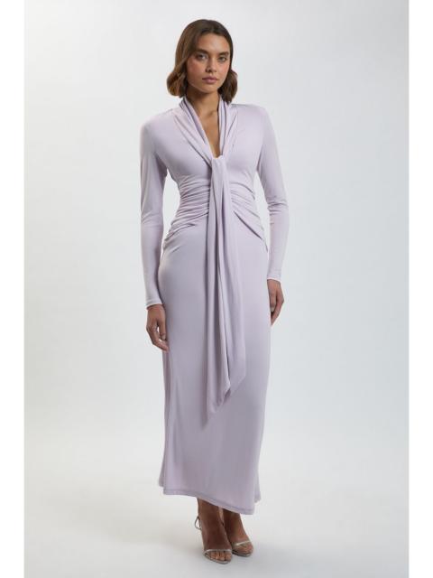 KAREN MILLEN Petite Stretch Crepe Jersey Plunge Neck Maxi Dress
