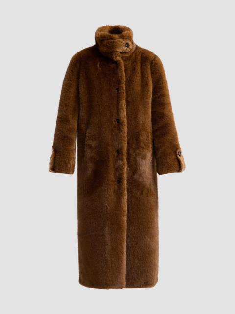 MILLY Women's Gia Faux Fur Coat - Camel