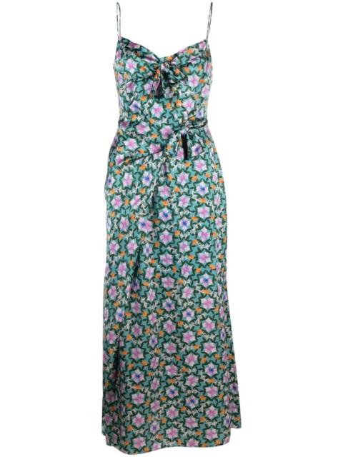 SALONI floral-print silk midi dress
