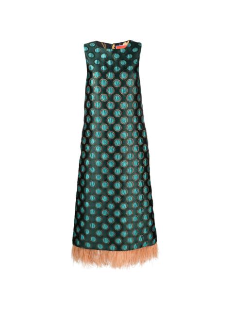 La DoubleJ Column geometric-jacquard midi dress