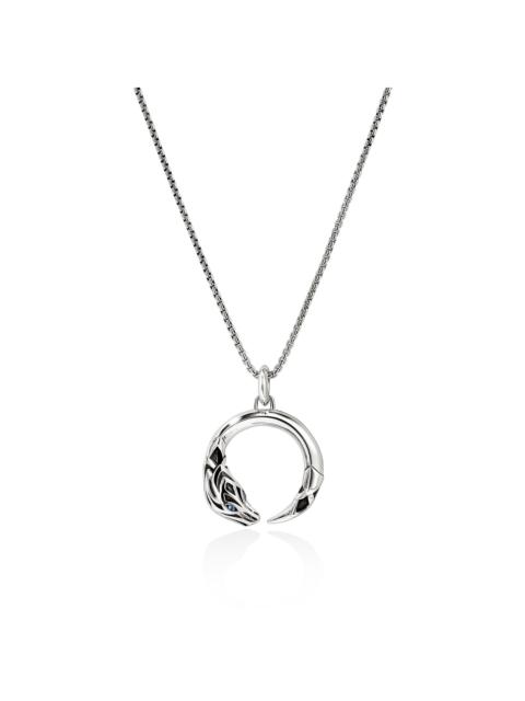 JOHN HARDY Naga Pendant Necklace, Sterling Silver, Blue Sapphire, 1.6MM