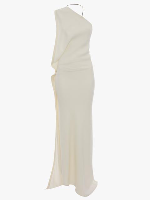 Victoria Beckham One-Shoulder Chain Detail Dress In Ivory