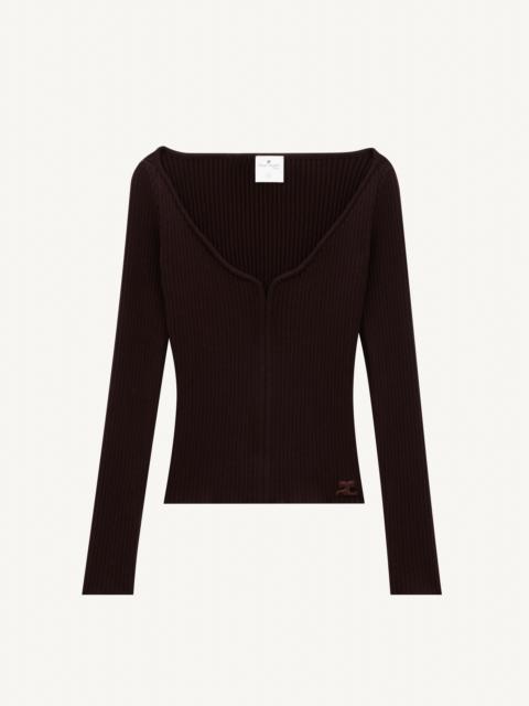 courrèges SWALLOW RIB KNIT TOP