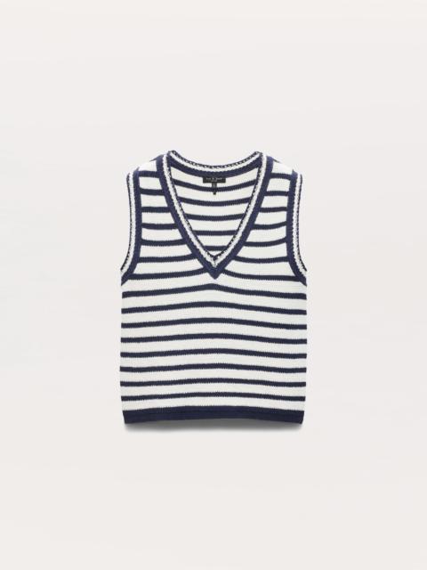 rag & bone Meghan Crochet-Trim Striped Sweater Vest