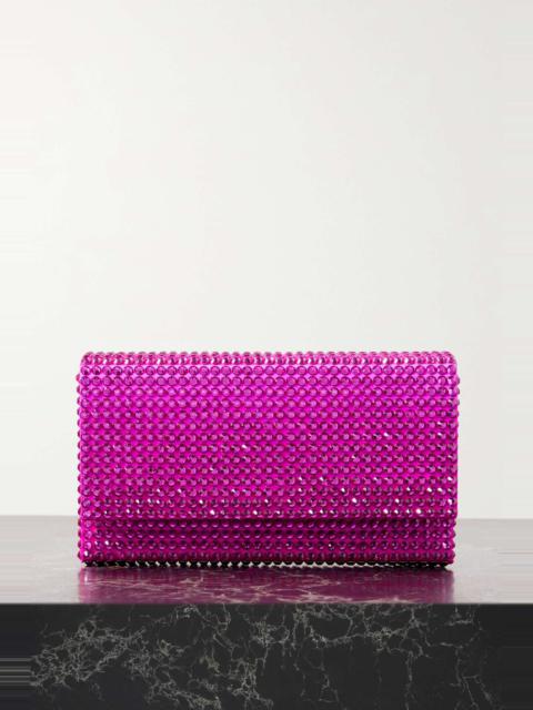 Superamini Paloma crystal-embellished satin clutch