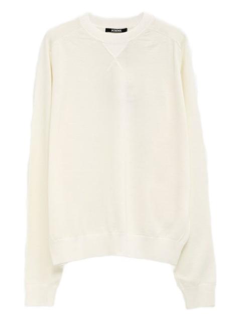 JACQUEMUS embroidered-detail crew neck jumper