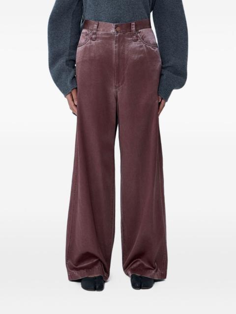 ISSEY MIYAKE brown wide-leg jeans