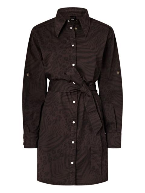 PINKO animal-print belted midi dress