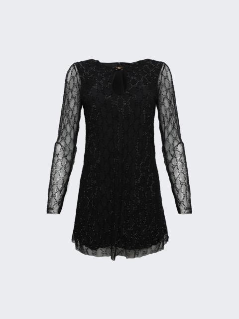GUCCI Crystal Tulle Dress Black