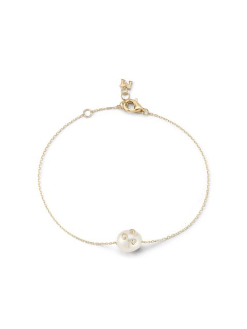 MATEO 14K Yellow Gold Diamond, Pearl Bracelet white