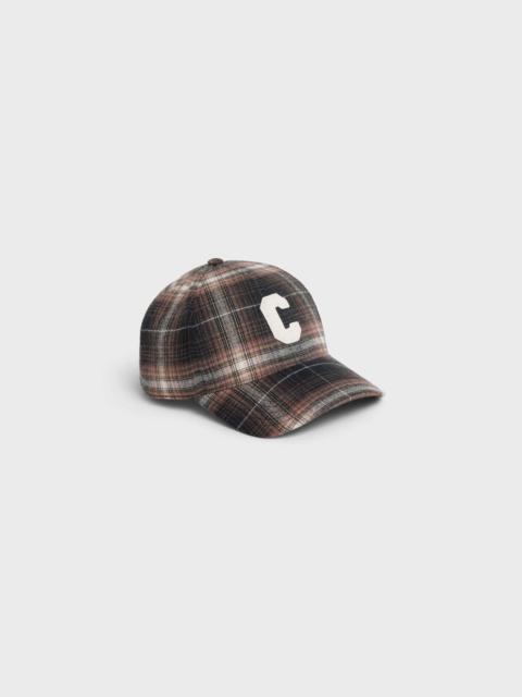 Initial cap in checked cotton