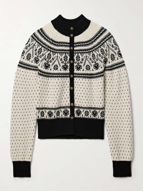 KHAITE Marc intarsia cashmere-blend cardigan