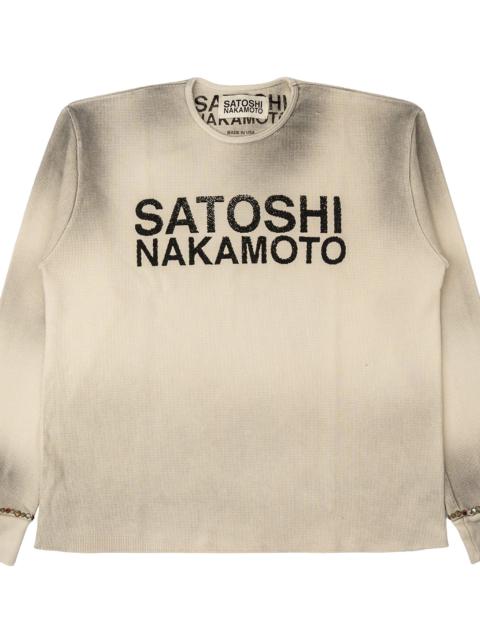 SATOSHI NAKAMOTO Logo Thermal Long Sleeve T-Shirt "White Black Multi" SAT068