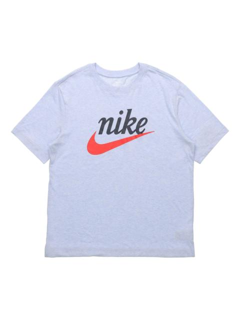 Nike Men's Nike Sportswear Heritage Alphabet Logo Printing Short Sleeve Blue T-Shirt CK2382-407