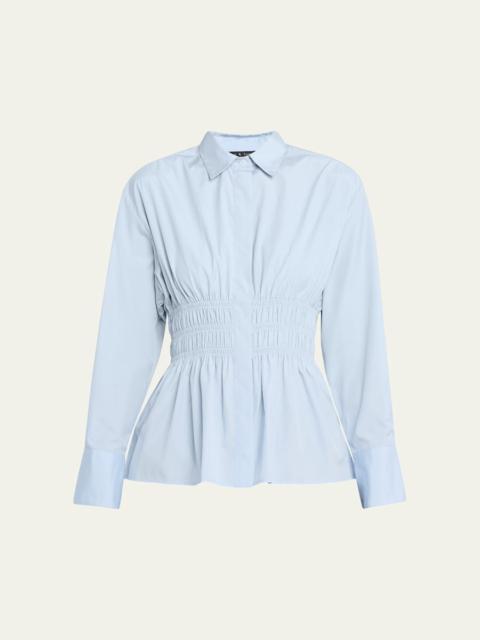 rag & bone Blythe Smocked Poplin Shirt