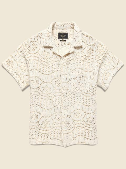Portuguese Flannel Eye Crochet Shirt - Ecru