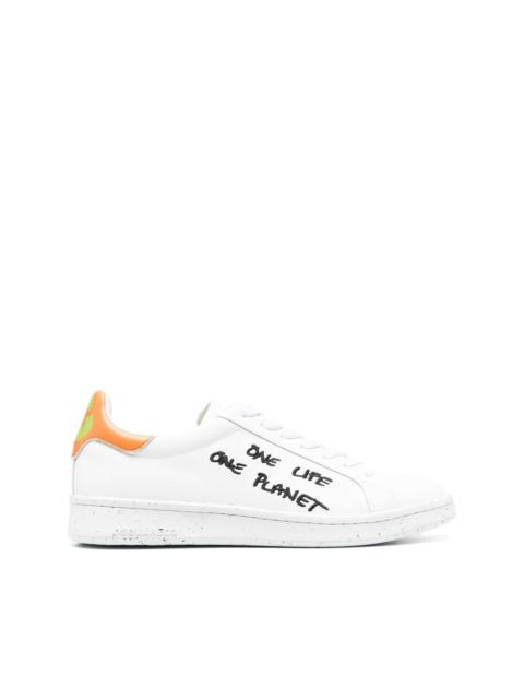 slogan-print low-top sneakers