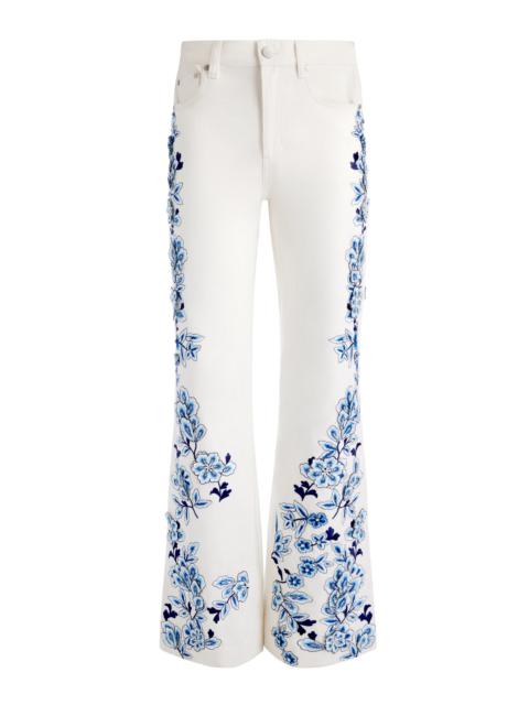 Alice + Olivia WEEZY EMBROIDERED JEAN