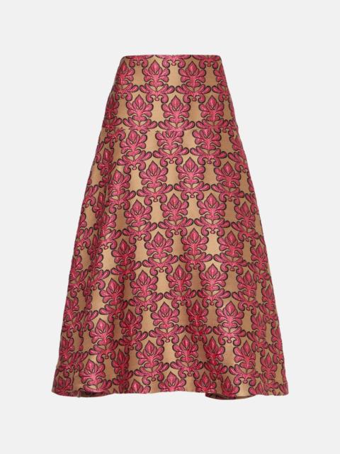 La DoubleJ Janis cotton jacquard midi skirt
