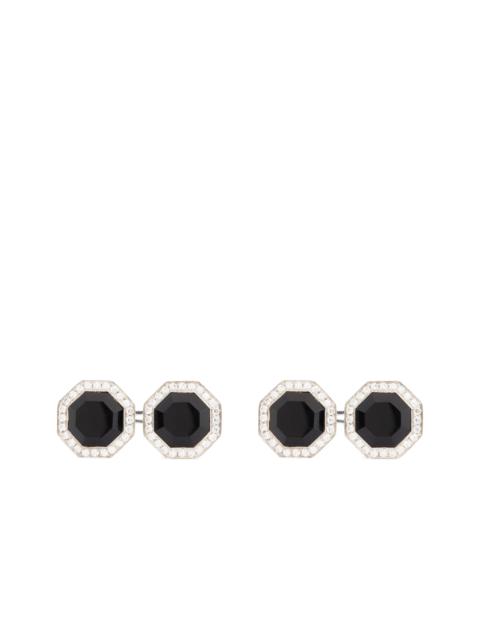 TOM FORD DIAMOND ONYX OCTAGON CUFFLINKS