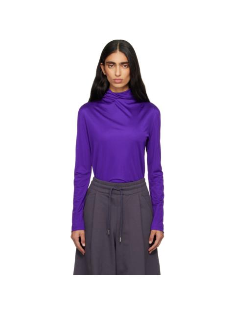 Dries Van Noten Purple Jersey Turtleneck