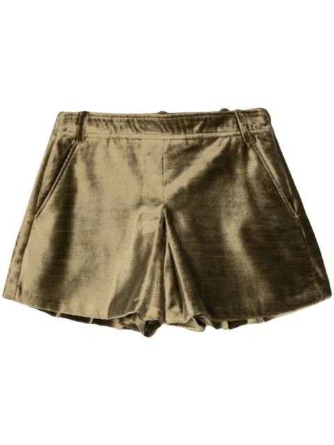 TOM FORD slubbed-velvet flared minishorts