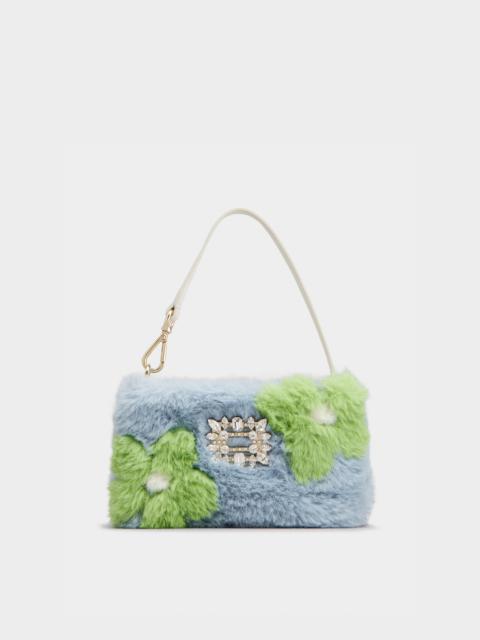 Roger Vivier RV Nightlily Charm Micro Bag in Faux Fur