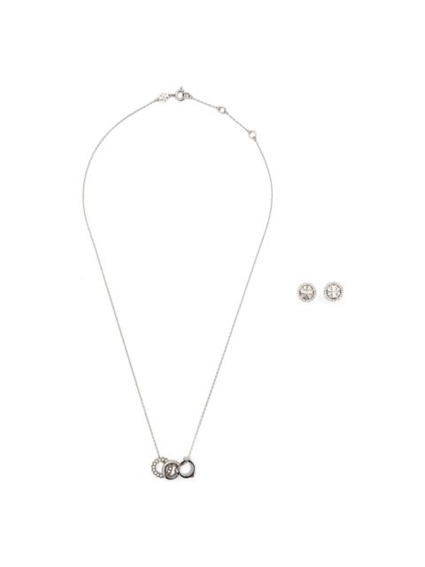 TORY BURCH Icon crystal-embellished necklace and earring set