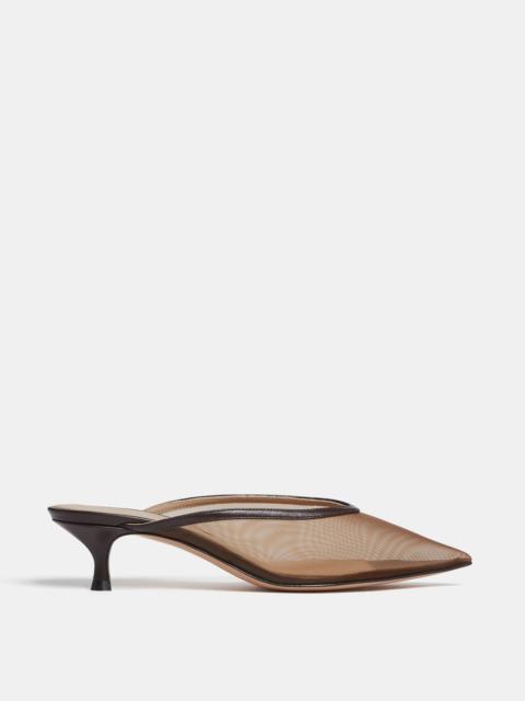 LE MONDE BÉRYL Venetian Kitten Mule / Brown Mesh