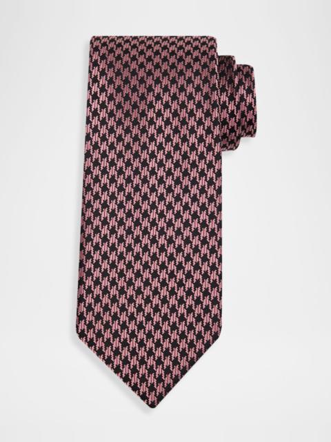 TOM FORD Men & apos;s Houndstooth Jacquard Silk Tie