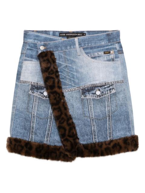 Andersson Bell fur-edge denim skirt