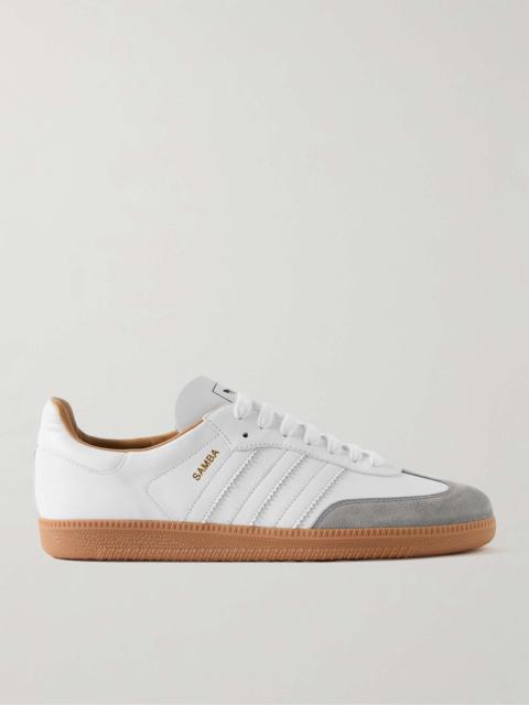 Samba OG Suede-Trimmed Leather Sneakers