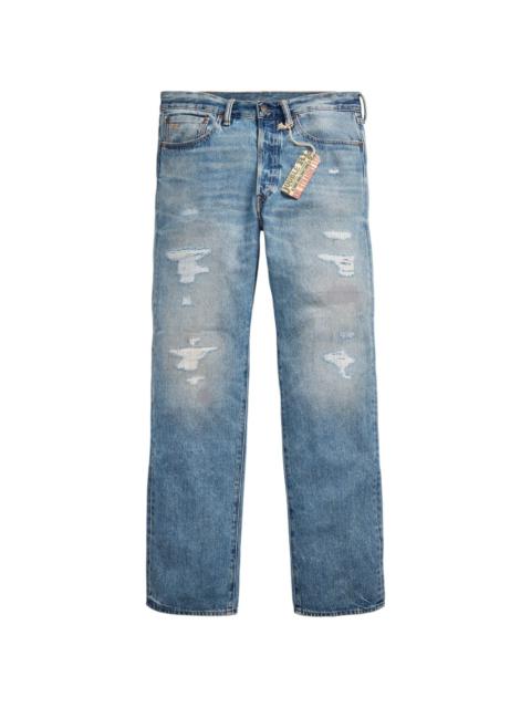 high-waist slim-cut jeans