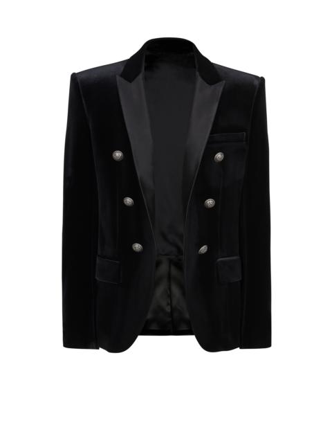 Balmain Double-breasted velvet blazer