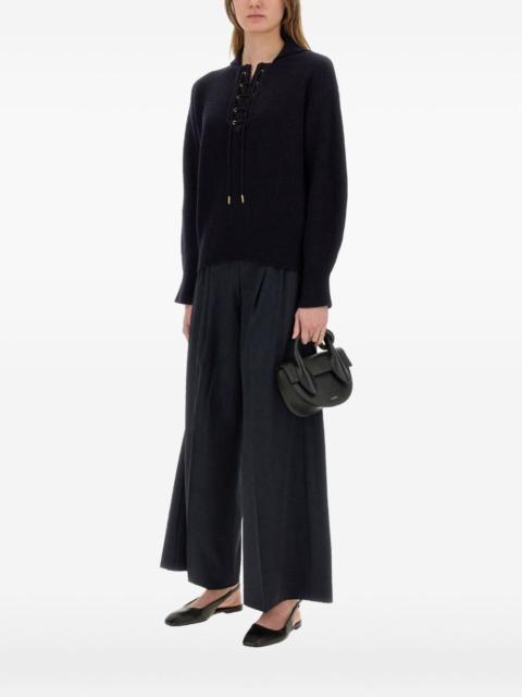 Max Mara lace-up ribbed sweater