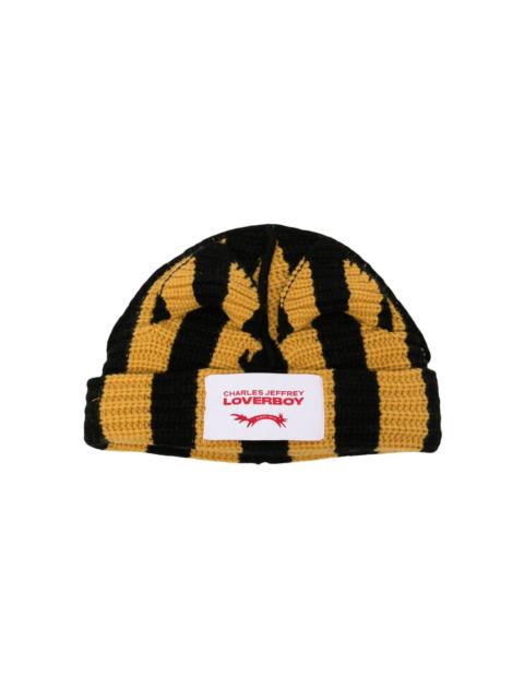 CHARLES JEFFREY LOVERBOY Chunky Ears striped beanie