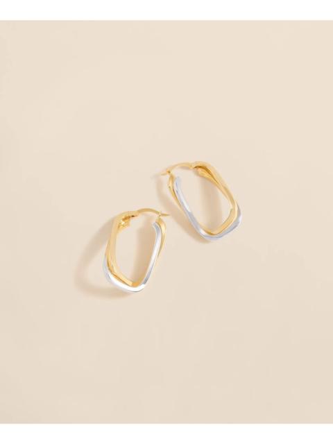 Brooks Brothers 14k Yellow-White Gold Hoop Earrings