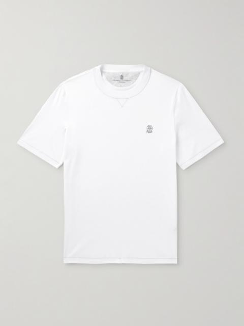 Brunello Cucinelli Logo-Embroidered Cotton-Jersey T-Shirt