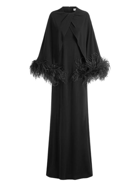 16ARLINGTON Adelar feather-trim gown