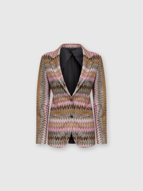 Missoni Lamé chevron viscose knit blazer