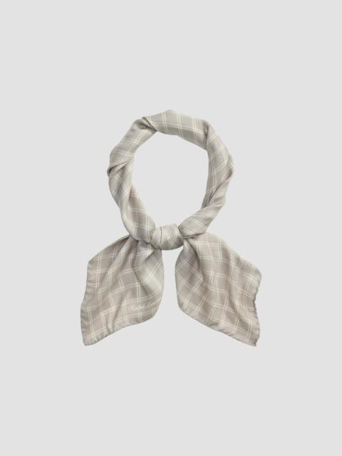 Ralph Lauren Men's Windowpane Plaid Cashmere-Silk Neckerchief - Pearl Grey