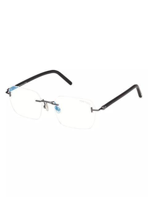 TOM FORD 54MM Blue Block Rectangular Glasses