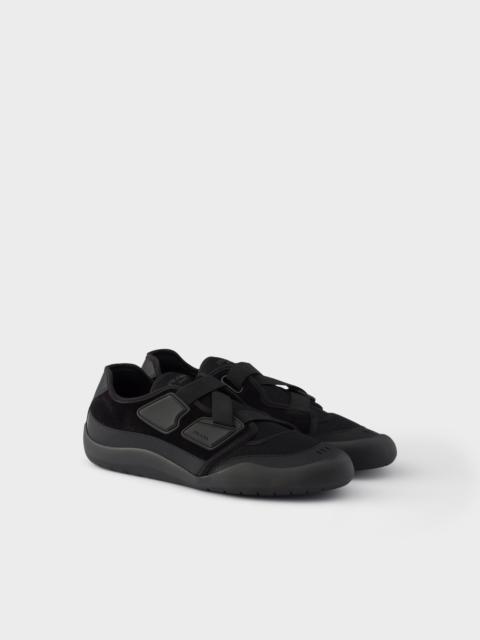 Prada Speedrock leather and mesh fabric sneakers