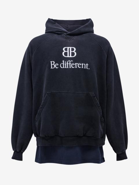 Black BB Be Different Patched T-Shirt Hoodie