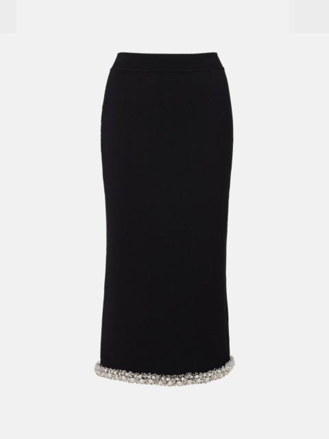 SIMKHAI Idina embellished knitted pencil skirt