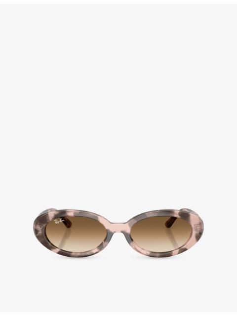 Ray-Ban RB2223 Oval-Frame Tortoiseshell Acetate Sunglasses