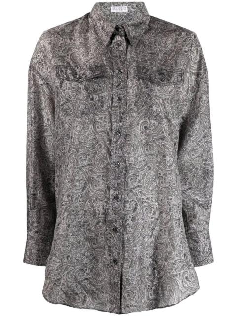 Brunello Cucinelli paisley-print long-sleeve shirt