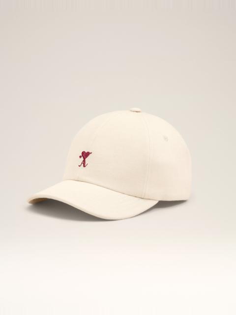 AMI Paris WHITE COTTON CAP WITH AMI DE COEUR ARROW